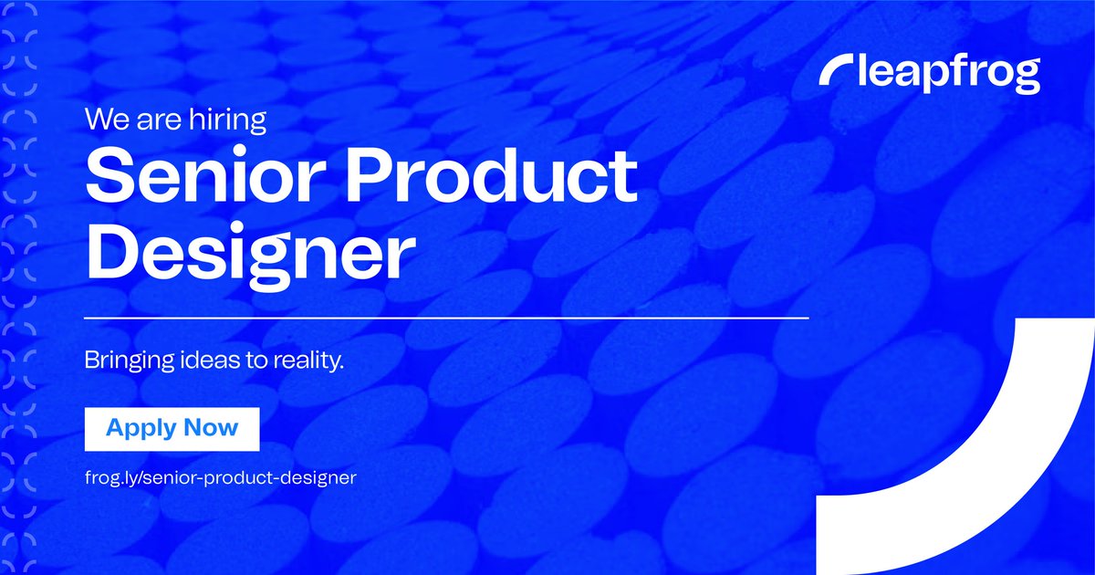 Do you love turning raw ideas into interactive prototypes? If yes, we are looking for a product designer like you! As a Senior Product Designer, you will demonstrate product design concepts, enhance the user experience, and analyze usage engagement. frog.ly/senior-product…