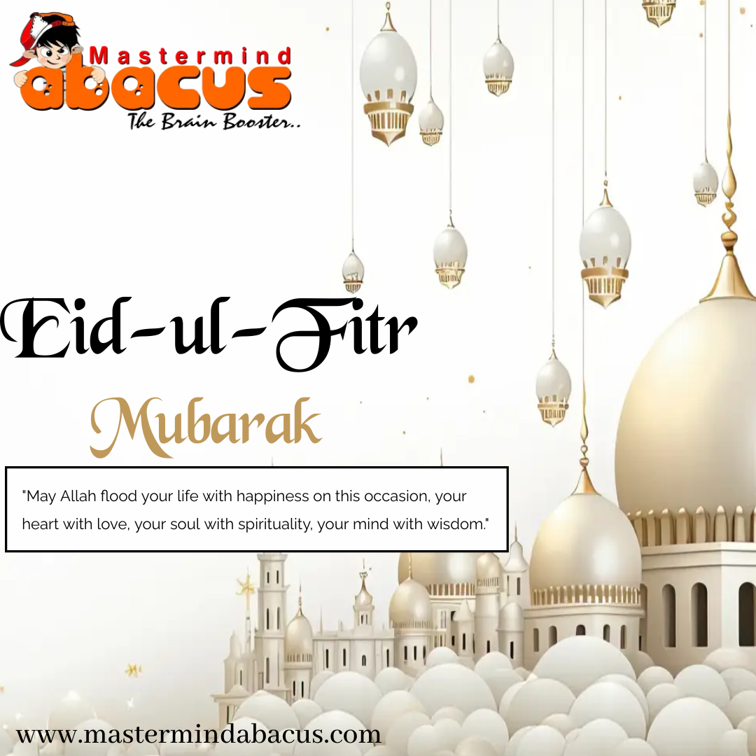 May the light of Eid fill your life with peace and happiness. Eid Mubarak to you and your loved ones! #EidMubarak #PeaceAndJoy #Blessings #EidCelebration #HeartfeltWishes #FamilyTime #JoyfulMoments #EidGreetings #FestiveVibes #HappinessOverflow #mastermindabacus