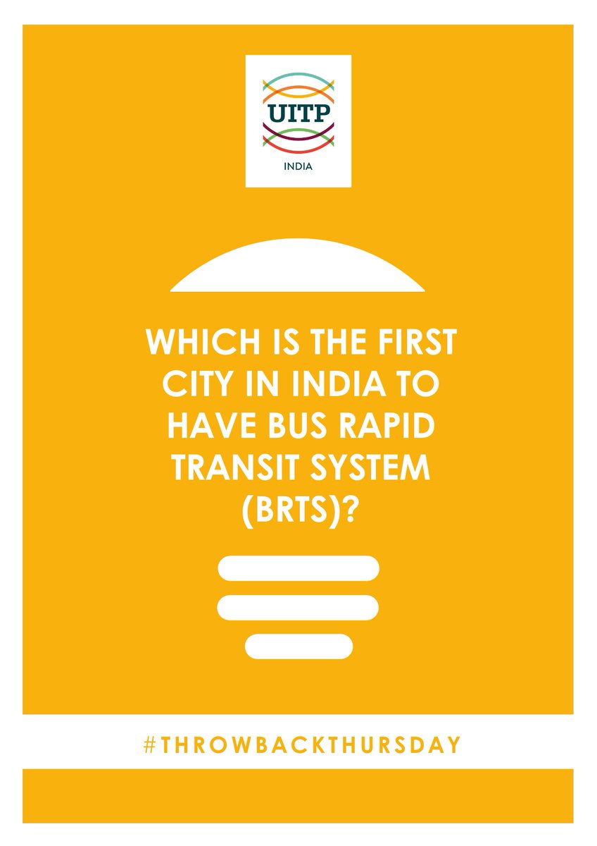 ✨Time for #ThrowbackThursday!
#BRTS has been a unique solution to enhance #commuter experience as well as ease #traffic #congestion.
Do you know which #Indian #city was the initiator in this segment? Answer in the comment section.

#UITP #AdvancingPublicTransport