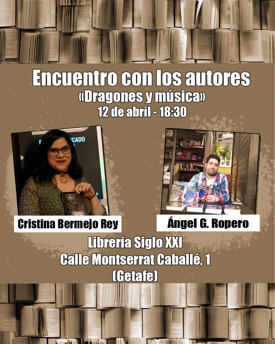 Como no Getafe y sus librerías como grandes impulsoras del talento literario joven Mañana gran evento en la Librería Siglo XXI con la presencia de @Cristina_BeRey y @angel_gropero Firma de libros, charlas de sus obras, fotos con ellos... Eso es crear y vivir cultura #news #ocio