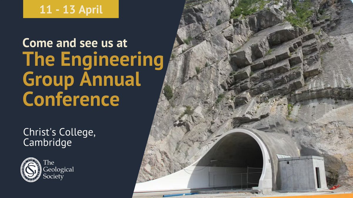 Are you attending the Engineering Group Annual Conference? Come and visit us to discover more about how the Society can support you. Or join us at the CPD session at 4pm on Thursday 11 April and find out more about becoming a Chartered Geologist or Scientist.