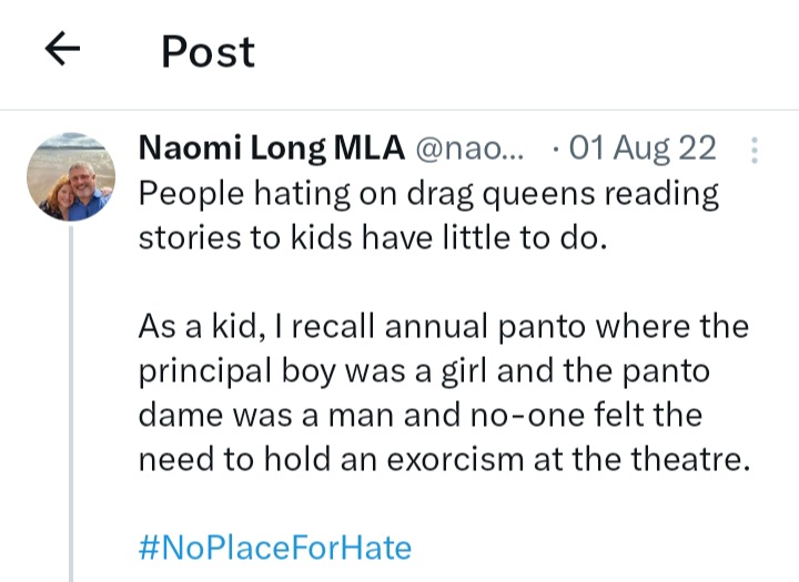 This is wrong on every level yet the Justice Minister & Alliance leader Naomi Long thinks its just panto. This is child abuse and grooming. Do you see it yet? #NeverAlliance