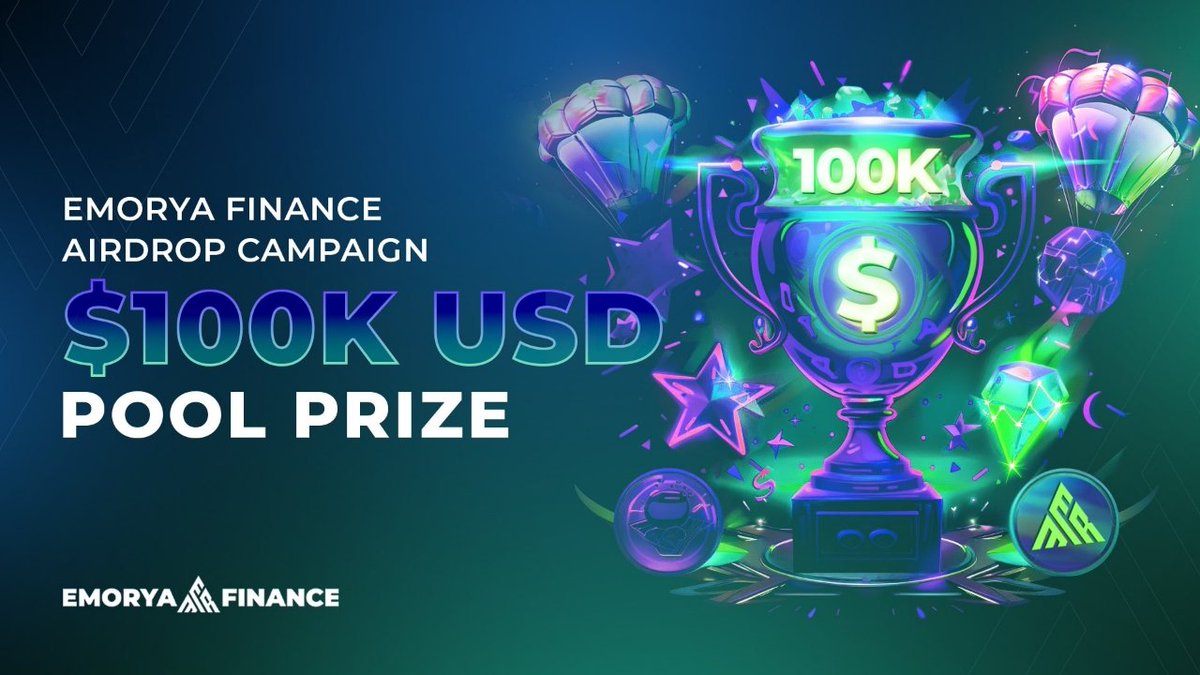 📣🎁 Emorya Finance Airdrop 🎁 is now live! 🎁 Total Airdrop Pool: $100,000 USD 💰 Reward: a share from the prize pool of ($100,000 USD) for 92 potential winners Go to the Airdrop Page: loyalty.emorya.com