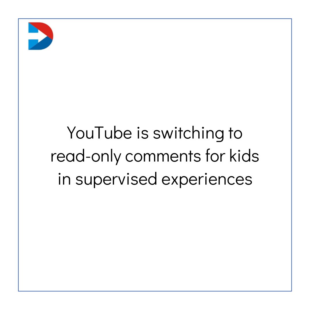 #YouTube is switching to read-only comments for kids in supervised experiences #artificialinteligence #bigdata #datascience #socialmediamarketing