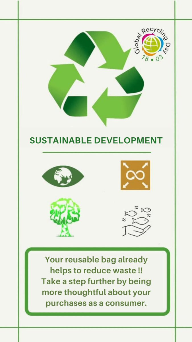 #SustainableDevelopment starts with us - the #ResponsibleConsumer. THINK #Recyclability in what we #consume ensuring it can be #Recycled helping #ReduceWaste & driving #NetZero2050 #SustainbleGoals. ACT NOW Support #Recycling & #CircularEconomy to mitigate #ClimateCrisis @UNFCCC