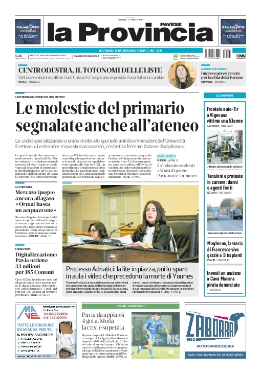 La #primapagina della @provinciapavese oggi in #edicola #Pavia #Vigevano #Voghera #gruppoGedi