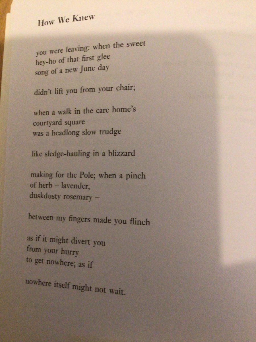 I’m always moved by this poem of a father’s fading by Philip Gross from his 2013 ⁦@BloodaxeBooks⁩ collection Later.
