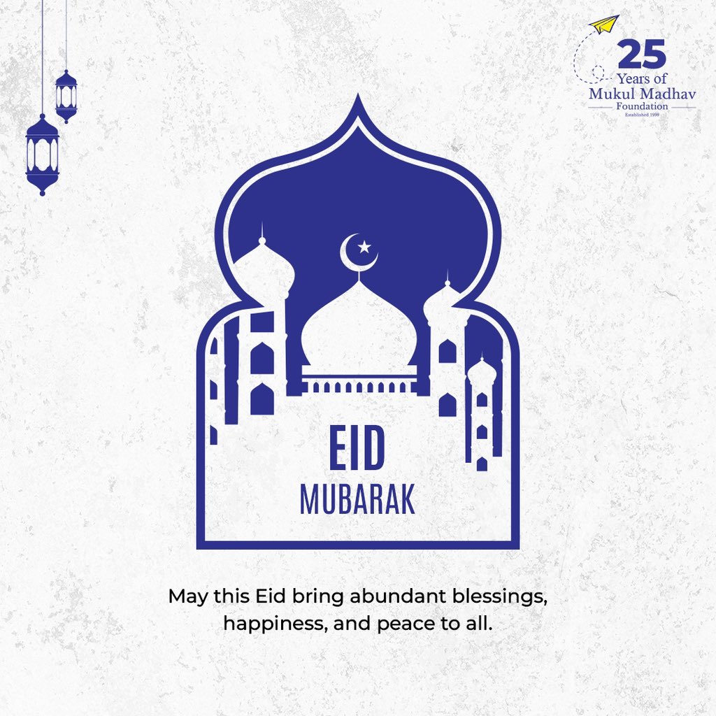 Celebrating the holy festival of Eid with gratitude and kindness 🌙 Mukul Madhav Foundation wishes you a Happy Eid — filled with blessings, good fortune and peace for you and your loved ones.✨ #MukulMadhavFoundation #Eid #EidMubarak #HolyFestival #Peace #Gratitude