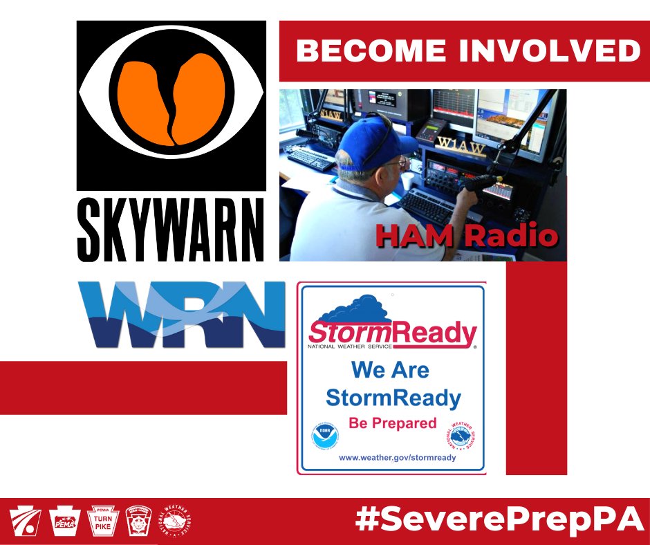 NWS State College (@nwsstatecollege) on Twitter photo Severe Weather Awareness Week: There are many ways to get involved with your local NWS office during severe weather! Follow these links to learn more: weather.gov/wrn & weather.gov/marine/ham.
Want to get involved with <a href="/NWSStateCollege/">NWS State College</a>? Check out weather.gov/ctp/skywarn! Severe Weather Awareness Week: There are many ways to get involved with your local NWS office during severe weather! Follow these links to learn more: weather.gov/wrn & weather.gov/marine/ham.
Want to get involved with <a href="/NWSStateCollege/">NWS State College</a>? Check out weather.gov/ctp/skywarn!