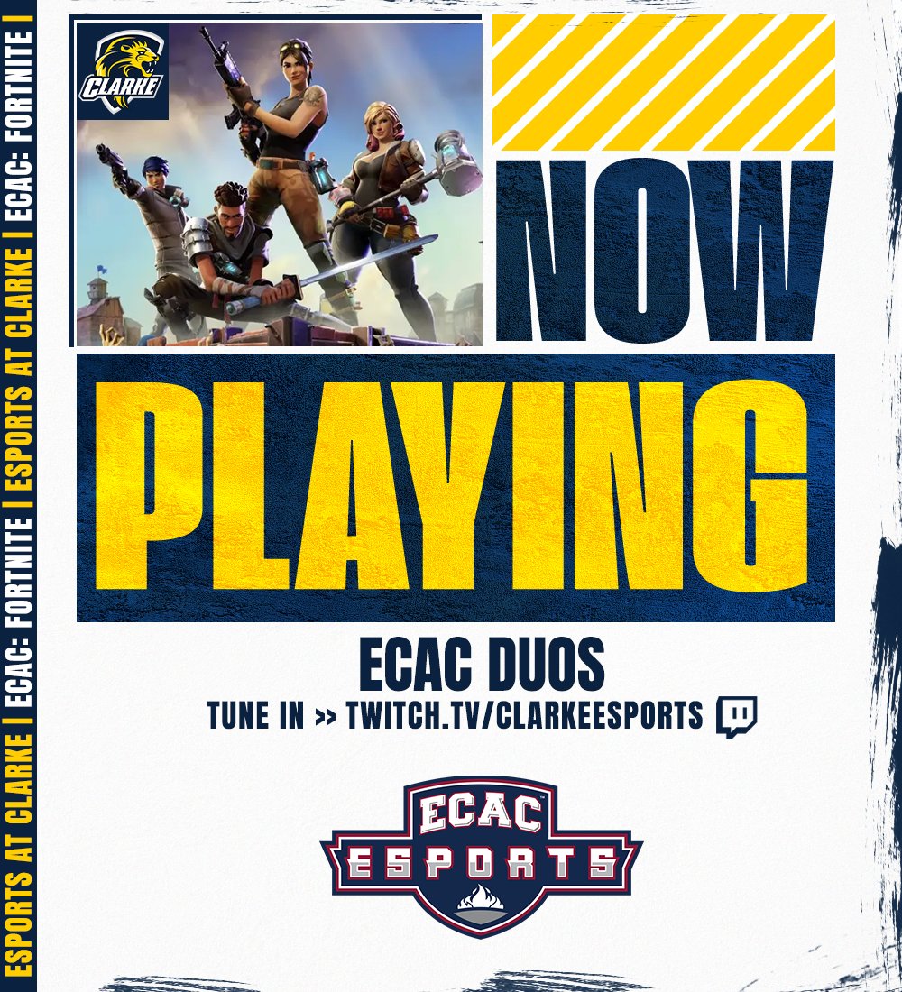Clarke_Esports's tweet photo. 🚨 WE'RE LIVE 🚨

#PrideFN looks to defend our @ECAC_Esports Duos championship title tonight!

📺 https://t.co/TeepnvdjNE

#ClarkePride https://t.co/oXC6IDHnLd