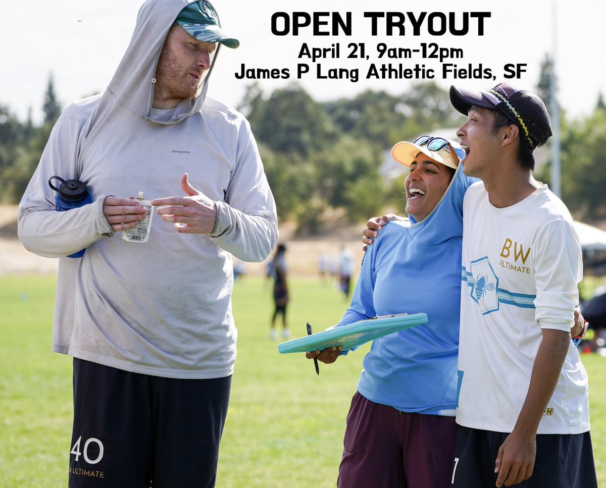T minus 11 days until our open tryout! 9-12 at the James P Lang Athletic Fields in SF.
Fill out our interest form and see you there! bit.ly/bwinterest2024