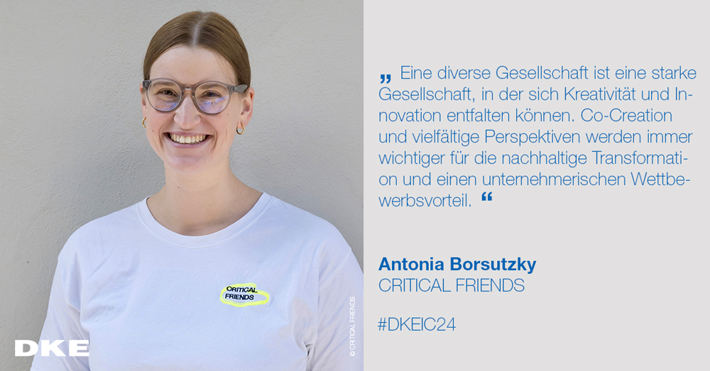#Diversität kann dazu beitragen, Normen und Standards besser zu machen. Das weiß auch Antonia Borsutzky, die beim DKE Innovation Campus 2024 genau zu diesem Thema einen Workshop veranstalten wird. #DKEIC24 Jetzt anmelden und am 2. Juli teilnehmen: bit.ly/3JcrUVF