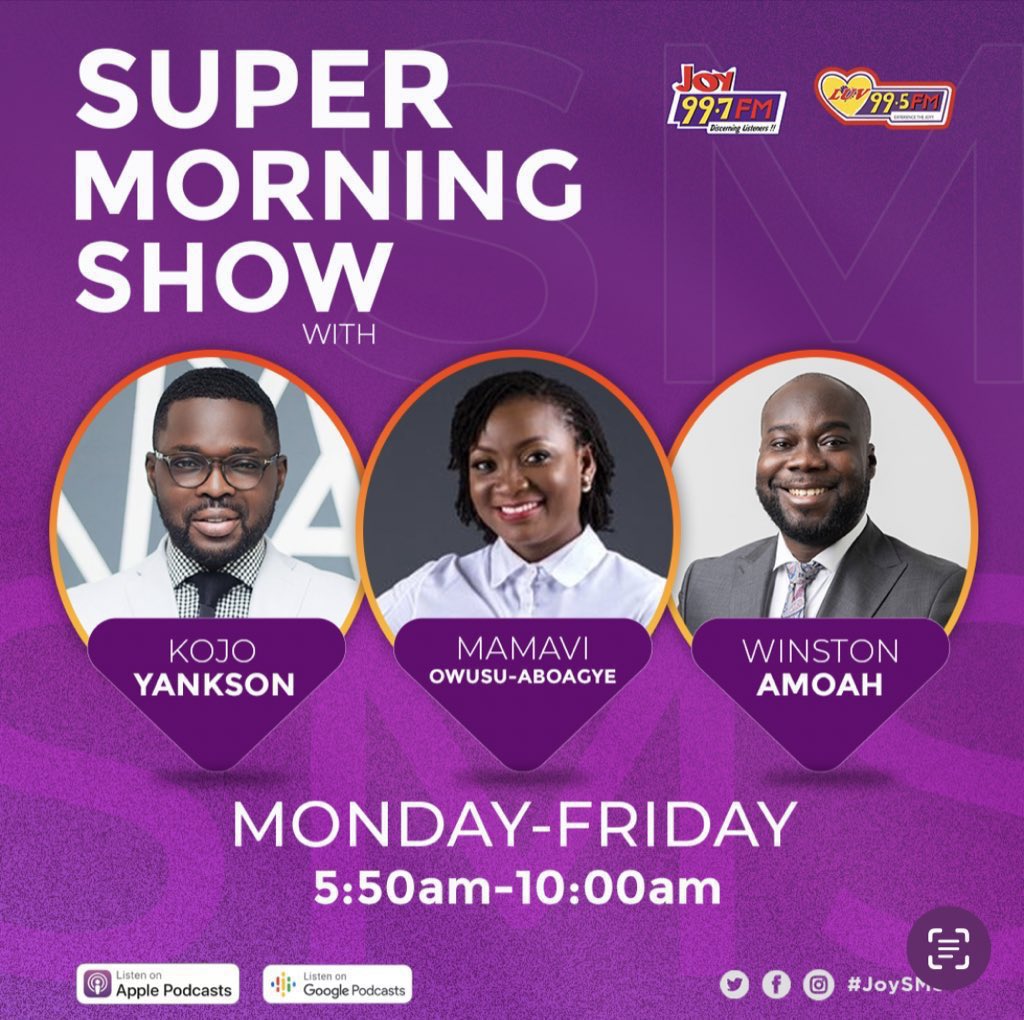 It's a beautiful brand new day of possibilities. Good morning and welcome to the Super Morning Show. 

We have a great show lined up for you. Stay with us.

You can also share your thoughts with us with the hashtag #JoySMS