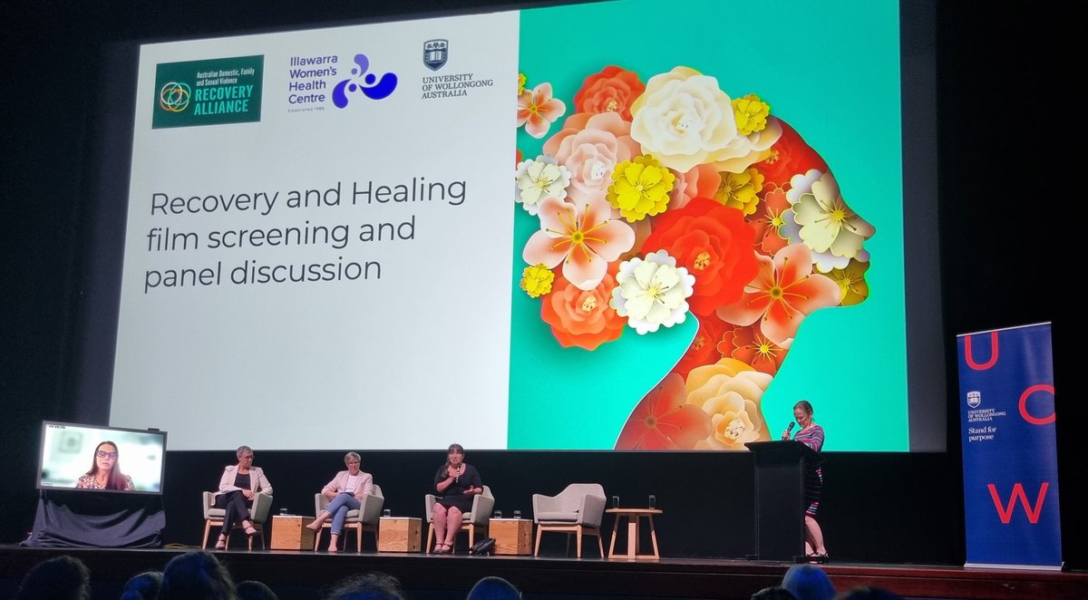 At the screening of Recovery and Healing film screening and panel discussion @UOW How can you heal when you have open wounds? The trauma permeates into every aspect of life. Trauma informed specialist needed. @MundyTrish @suebennett_edu @sally_stevensxn @RowenaIvers @UOW_VC