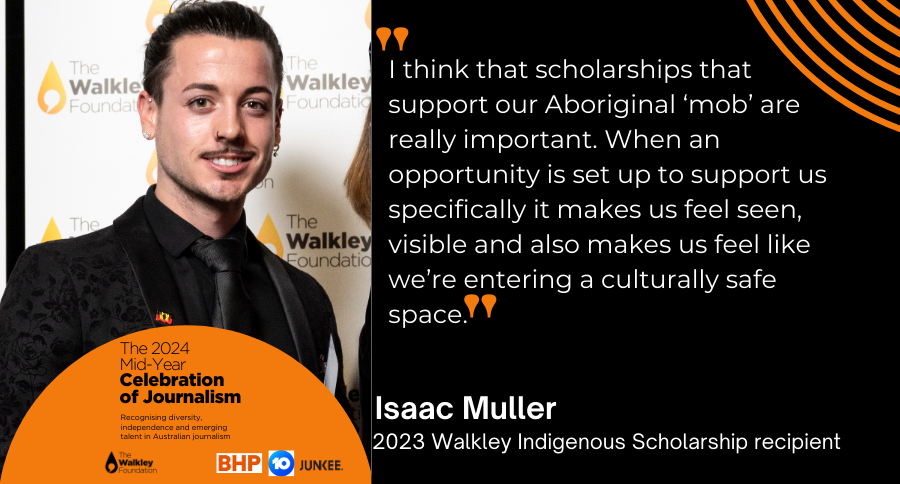 CLOSING SOON: The Walkley Indigenous Scholarship is an exciting opportunity for an aspiring Aboriginal or Torres Strait Islander journalist to develop their newsroom experience. The winner will spend 12 weeks at Junkee Media and 10 News First in Sydney. walkleys.com/professional-d…