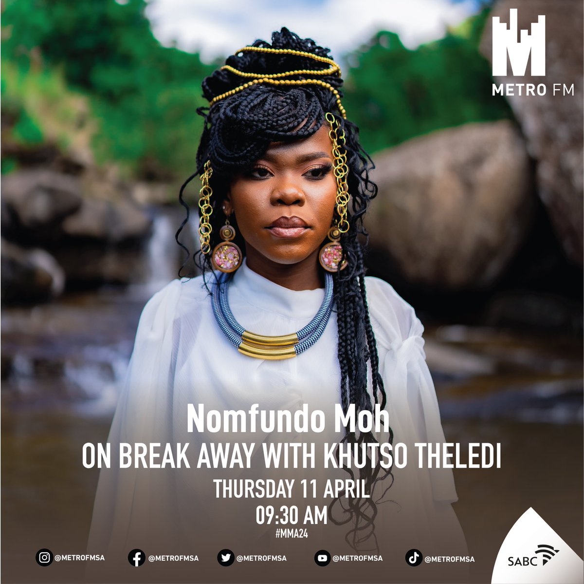 We are joined by #MMA24 nominee for ‘Best African Pop’ @nomfundo_moh on #BreakAway at 09:30. To vote, dial *120*45787# | USSD rates charged at R1.50 per minute. #MMA24 #BlackToTheFuture