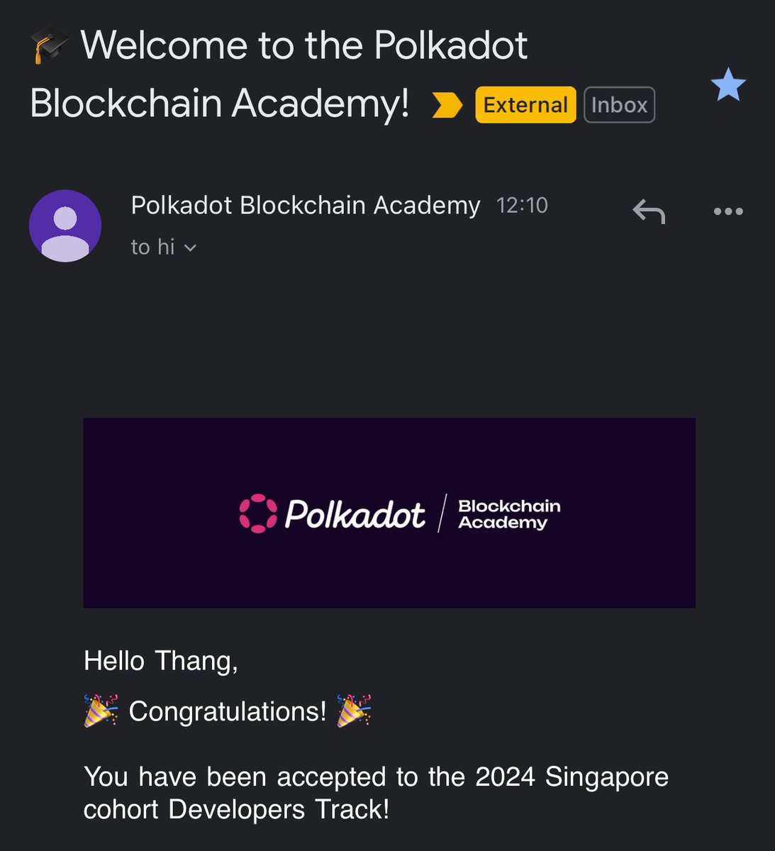realsinzii's tweet image. Yay! I’m coming to Singapore this May! 🎉

#PolkadotBlockchainAcademy