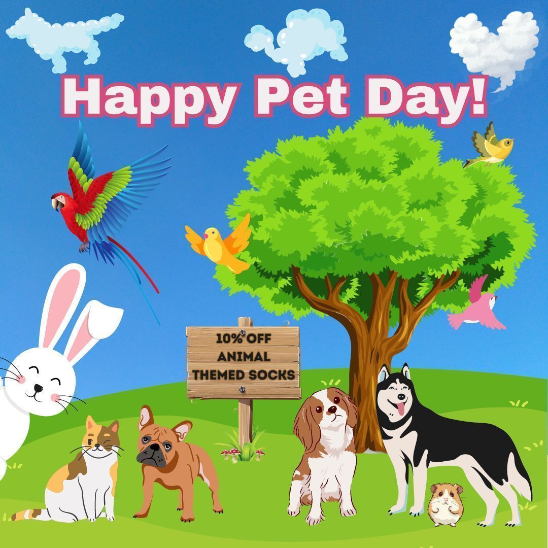 Raise the woof! 🐾 It's #PetDay, and we're celebrating with a furry-friends fiesta! 

Treat your feet to 10% off any animal themed socks with £20 minimum spend today on our website using code 'PETDAY10'

#pets #love #dogs #cats #petday

👉bit.ly/animal-themed-…