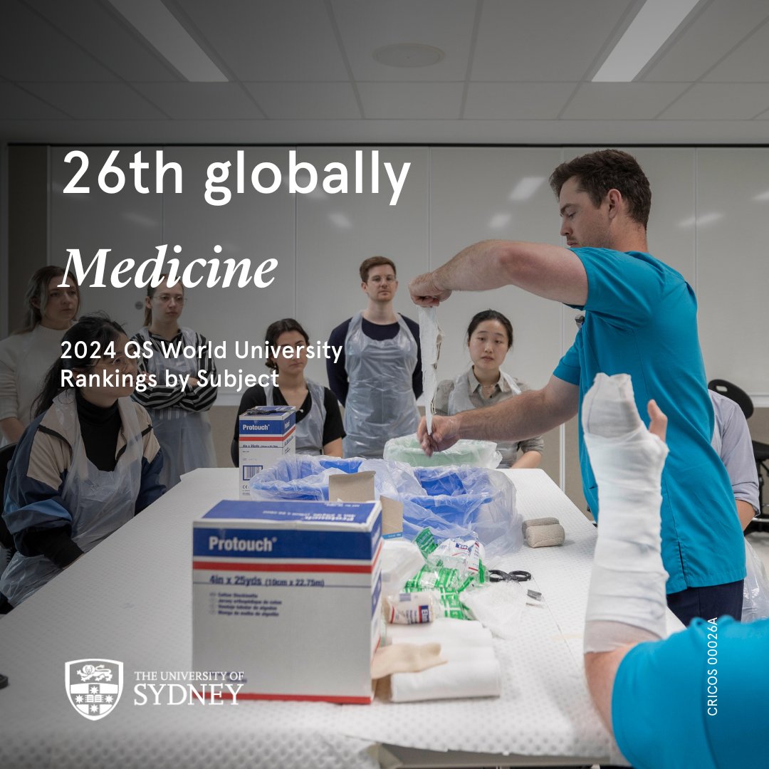 🎉Medicine and Health disciplines had a strong global performance in the 2024 @worlduniranking by Subject! Congratulations to our @Sydney_Uni Medicine and Health community 👏 Find out more about @Sydney_Uni's top performing disciplines 🔗 tinyurl.com/mws4kyv2 #QSWUR
