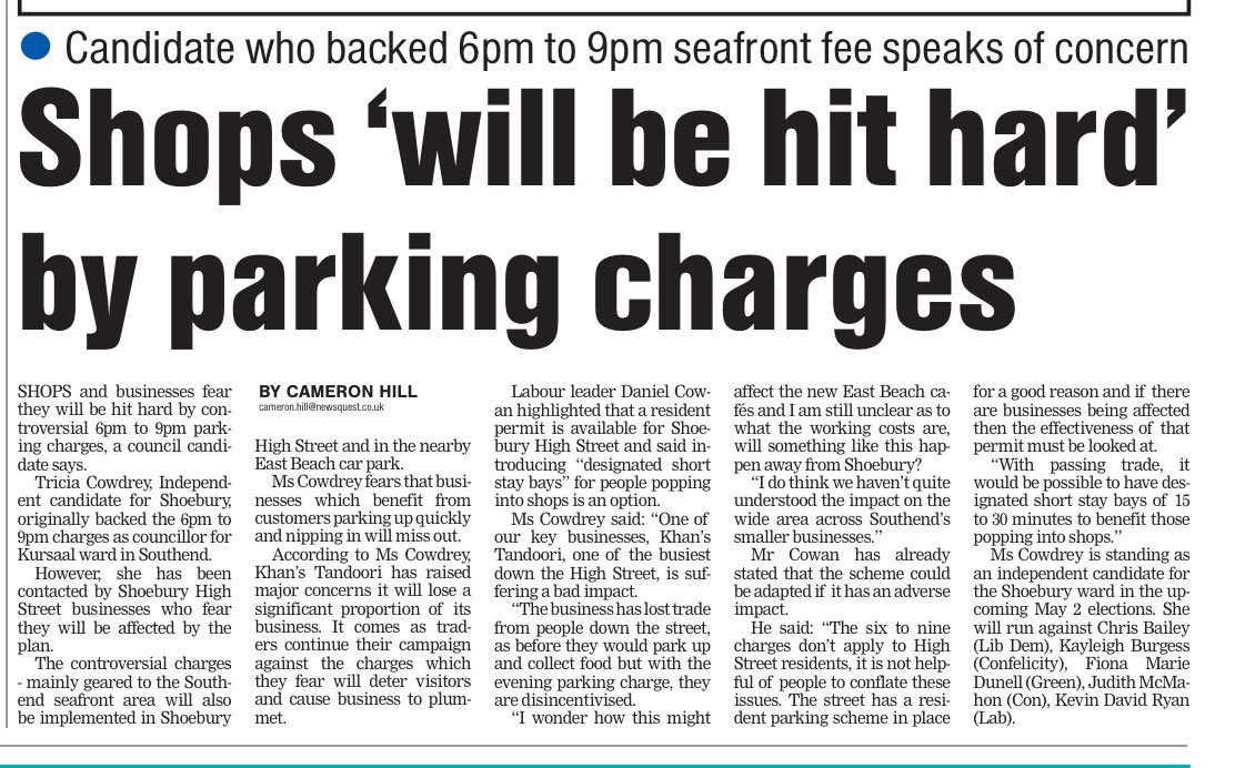 Good to see a bit of honesty from this councillor. Parking is key to our tourism and can only hope that these charges are reverse…