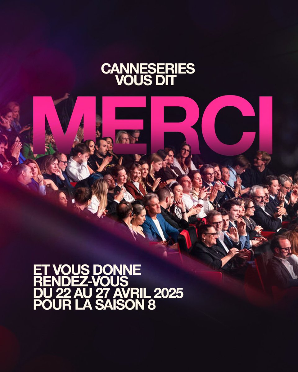 La Saison 7 de #CANNESERIES s'achève... Pendant 6 jours, la @villecannes a vibré au rythme des séries et de toutes celles et ceux qui se cachent derrière leur création. MERCI pour cette très belle édition déjà inoubliable ! On se retrouve l'année prochaine, du 22 au 27 avril…