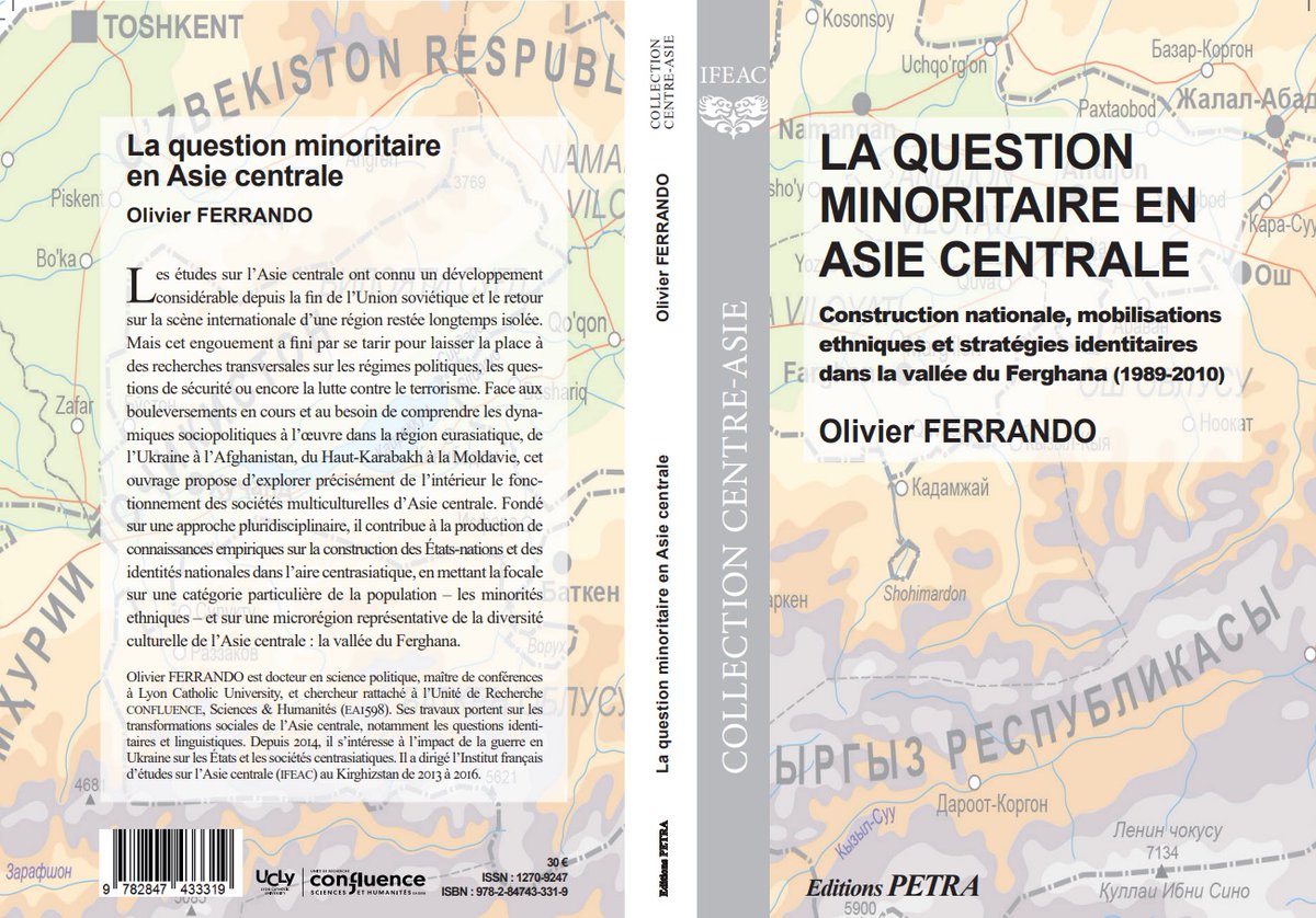 Je suis heureux d'annoncer la sortie de ce nouvel ouvrage largement inspiré de mon travail de thèse: La question minoritaire en Asie centrale. Construction nationale, mobilisations ethniques et stratégies identitaires dans la vallée du Ferghana (1989-2010) editionspetra.fr/livres/la-ques…