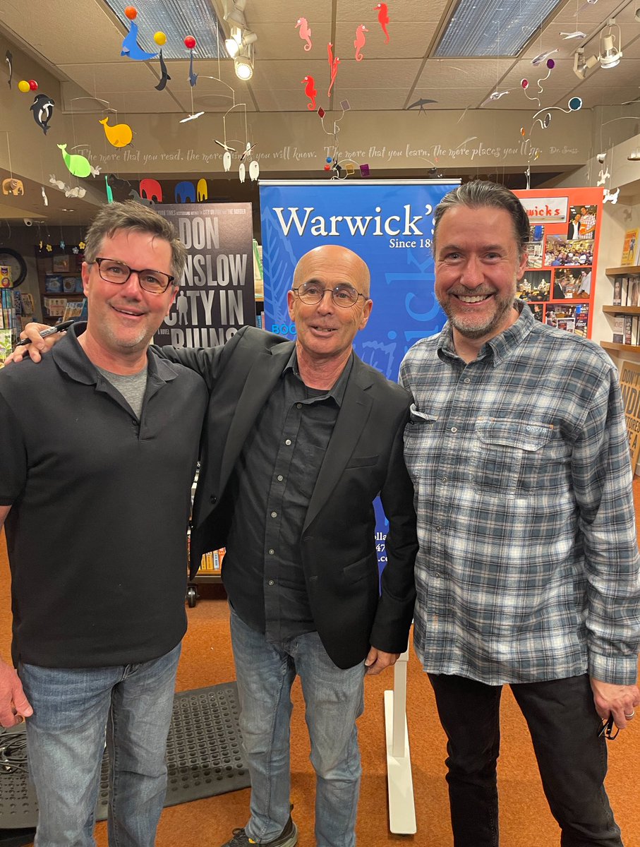 Nice night @warwicksbooks celebrating the release of @donwinslowfilms’ final novel.