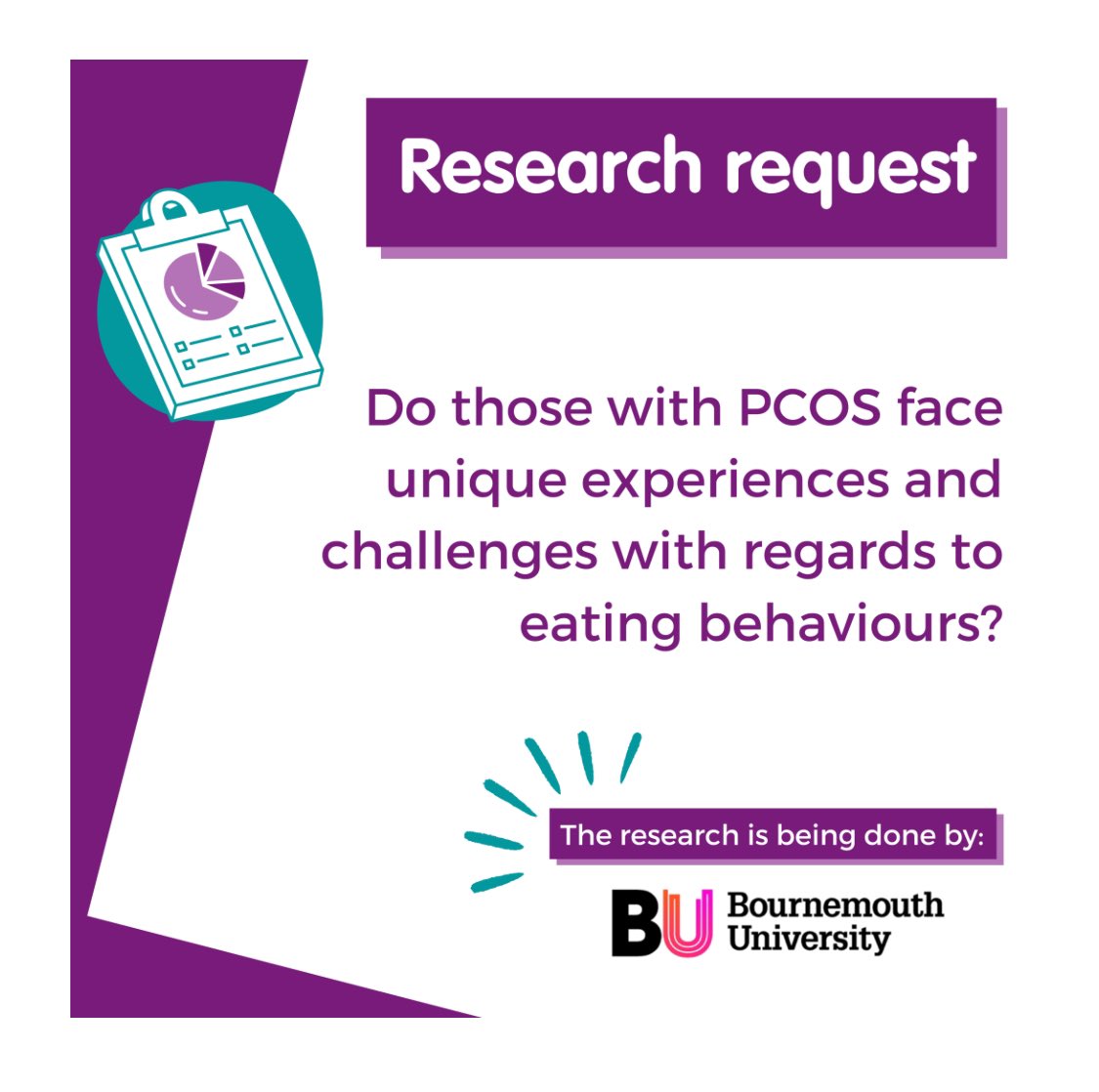 A qualitative study exploring the unique experiences & challenges related to eating behavior among people with #PCOS. Insights will contribute to understanding of the impact on daily life & help inform support strategies. Contact s5322659@bournemouth.ac.uk #womenshealth #research