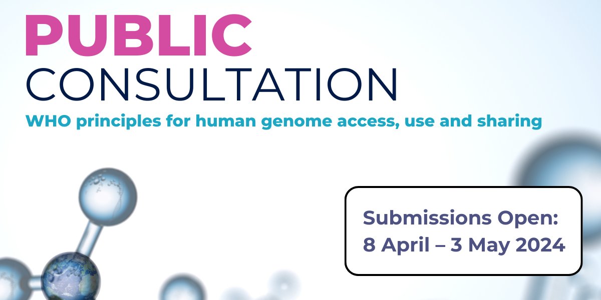 Join the public consultation on WHO principles for human genome access, use and sharing. RDI will be preparing a response, and we encourage our members and partners to participate as well. Submit your comments here before 3 May: who.int/news-room/arti…