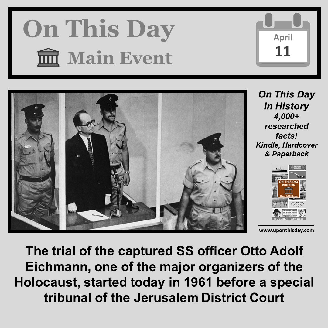 #OnThisDay Main Event #OTD The trial of Otto Adolf #Eichmann, one of the major organizers of the Holocaust, started in 1961 in Jerusalem More here buff.ly/39IlqfX Also on #Kindle #Ad - buff.ly/2VXWeeN In #Paperback and #Hardcover