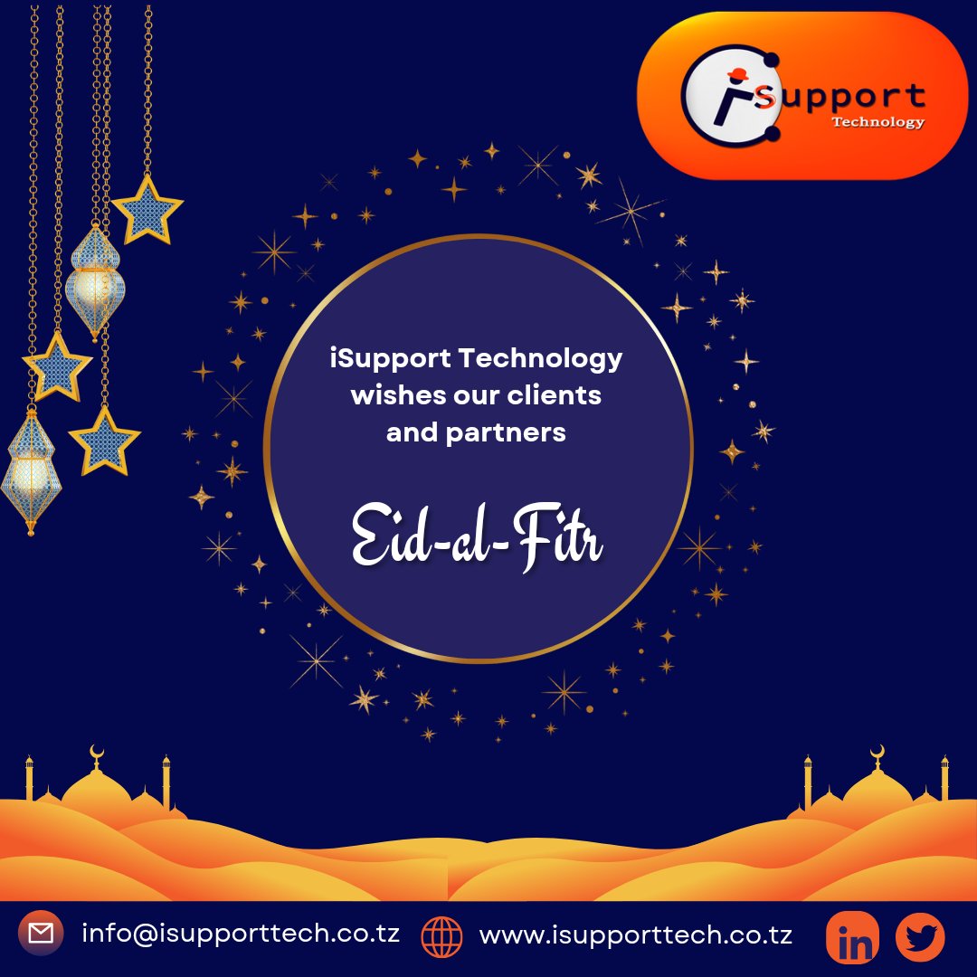 isupporttech22's tweet image. iSupport Technology Tanzania Limited wishes our customers and partners a blessed Eid. May this holiday bring you and your families a renewed joy and peace. #iSupporttech #EidMubarak #TechPartner