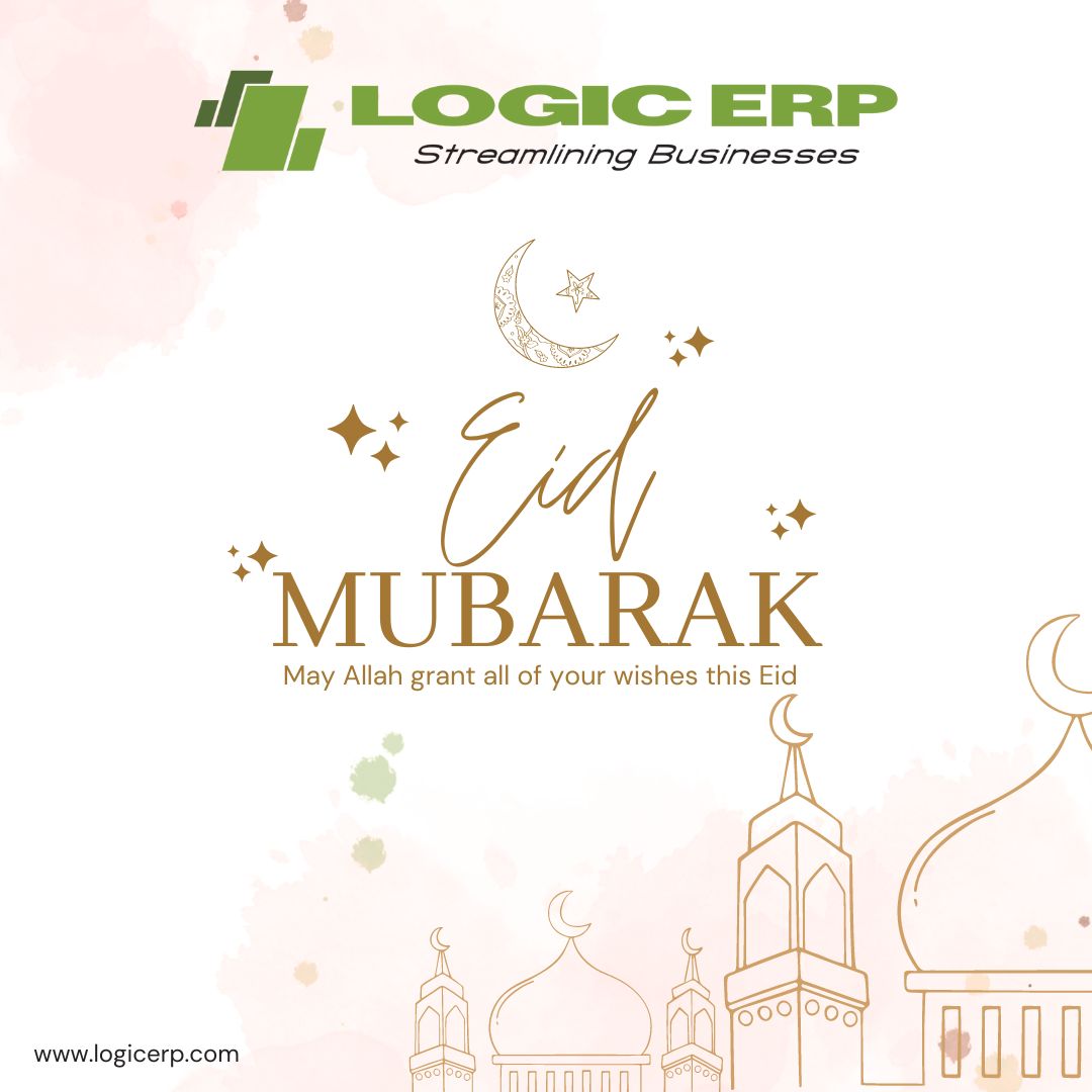 Eid Mubarak! May this Eid bring joy, peace, and prosperity to you and your loved ones. #Eid2024 #eidmubarak #celebrationEid #LogicERP