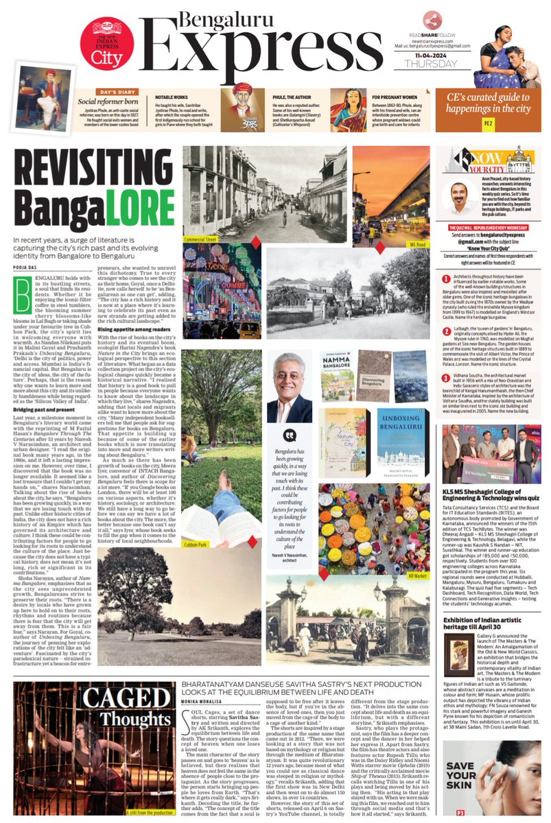 A preview of today's #CityExpress Visit newindianexpress.com/cities/bengalu… for more @vidyaiyengarblr @Cloudnirad @santwana99