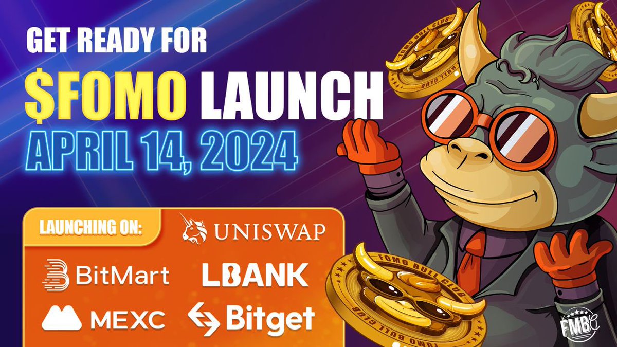 📣 @Fomobullclub $FOMO is going to list at April 14 on @BitMartExchange, @LBank_Exchange, @MEXC_Official, @bitgetglobal and @Uniswap 🔥 FOMO BULL CLUB is a members-only, decentralized launchpad and liquidity club. It initially supports memecoins on the Base blockchain and is…