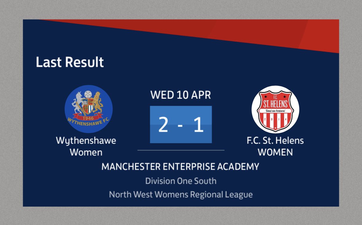 🅵🅲 🆂🆃 🅷🅴🅻🅴🅽🆂 🆆🅾🅼🅴🅽 We travelled to the league leaders last night for a midweek fixture under the lights. The FC Women made it very difficult for Wythenshawe to break them down with an incredible disciplined performance. #UpTheStripes 🔴⚪️