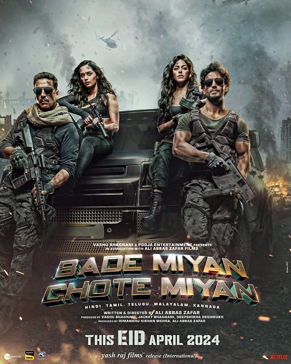 TODAY! BADE MIYAN CHOTE MIYAN launches with a fantastic performance by @AlayaF___ , starring alongside @iTIGERSHROFF and @akshaykumar and @ManushiChhillar. Please go and see it and make it a very #HappyEid for your, and my, family 🌙