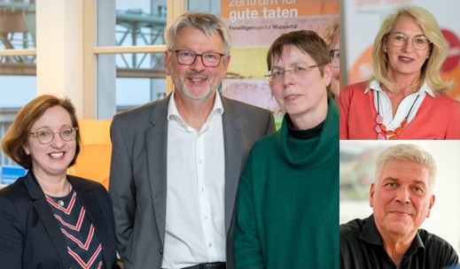 Die Ehrenamtsagentur Wuppertal hat einen neuen Vorstand - (v.l.) Christiane Mooren, Roland Röser, Anja Maschinsky, Kornelia Bruins-Lingemann, Stephan Heuschen