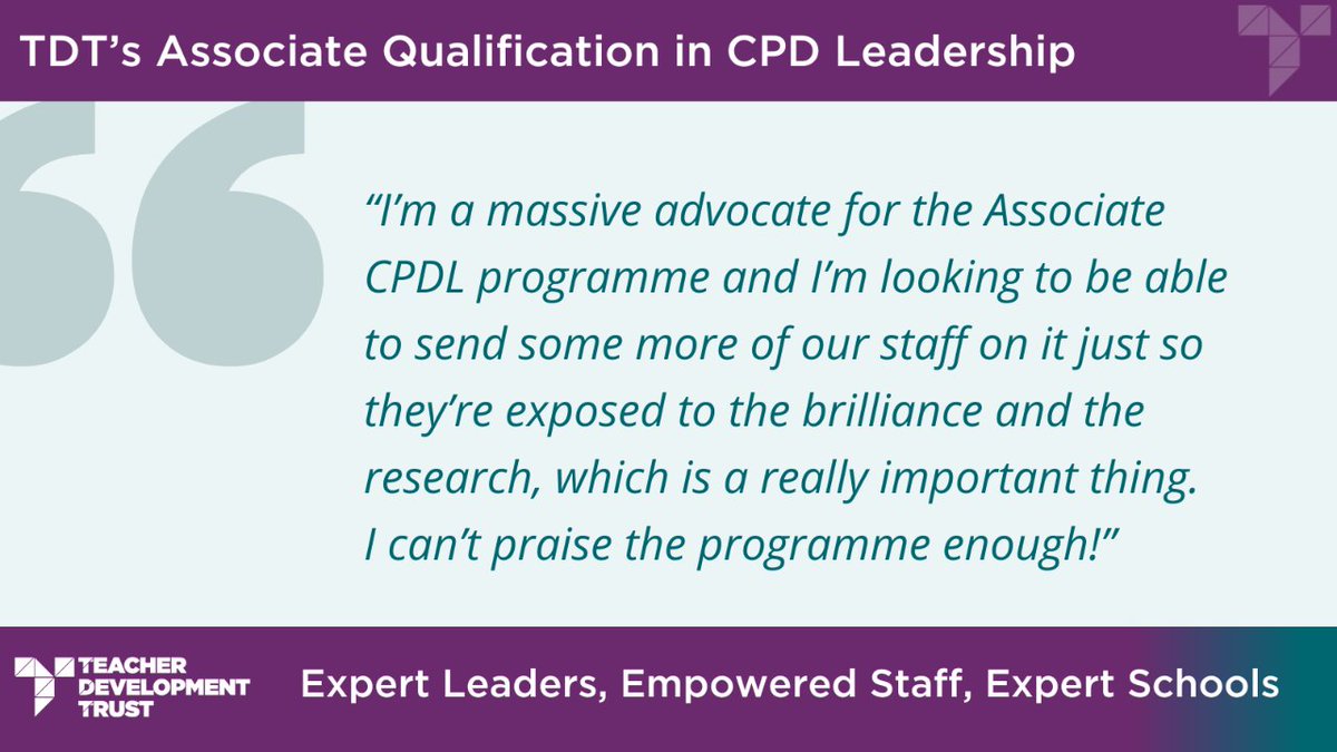 🤩 We are always thrilled to receive such positive feedback for our CPD Leadership Qualification - it certainly is a popular programme!  Applications are OPEN for Cohort 11, all CPD leaders and advocates welcome 🌍✈️ Find out more and apply today: i.mtr.cool/mkamwzgyah #CPD