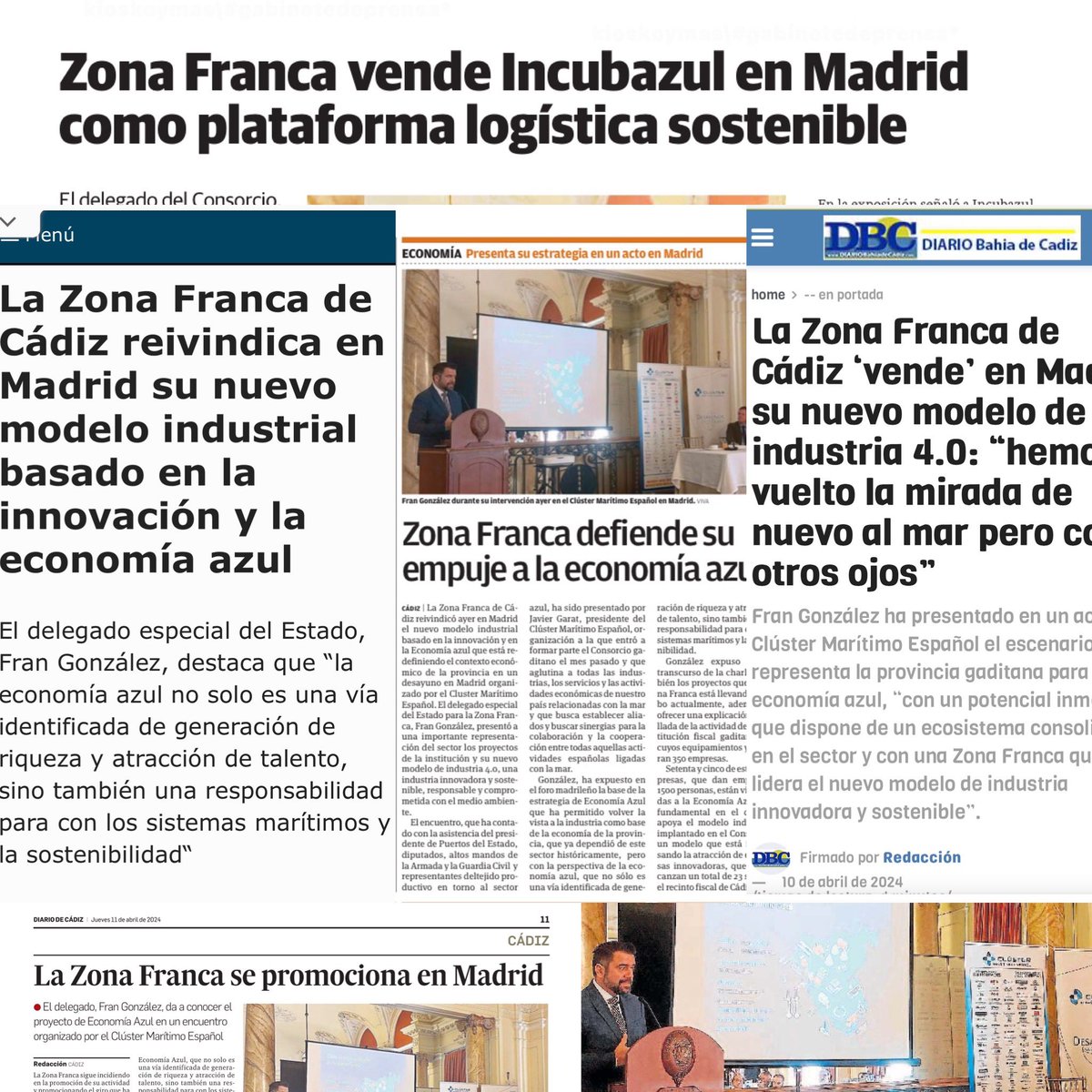 Gracias a los MM.CC. por la amplia repercusión de la jornada de ayer, en #Madrid, con el @ClusterMaritimo. 

Una magnífica oportunidad para mostrar a Instituciones y empresas con implantación nacional el potencial de la provincia y @ZFCadiz en #EconomíaAzul. 🤝
