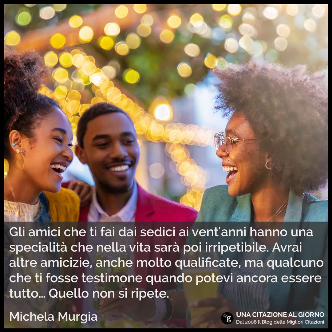 #MichelaMurgia 'Gli #amici che ti fai dai sedici ai vent'anni hanno una specialità che nella #vita sarà poi irripetibile'

Segui il blog ➡️ unacitazionealgiorno.com/post/gli-amici…