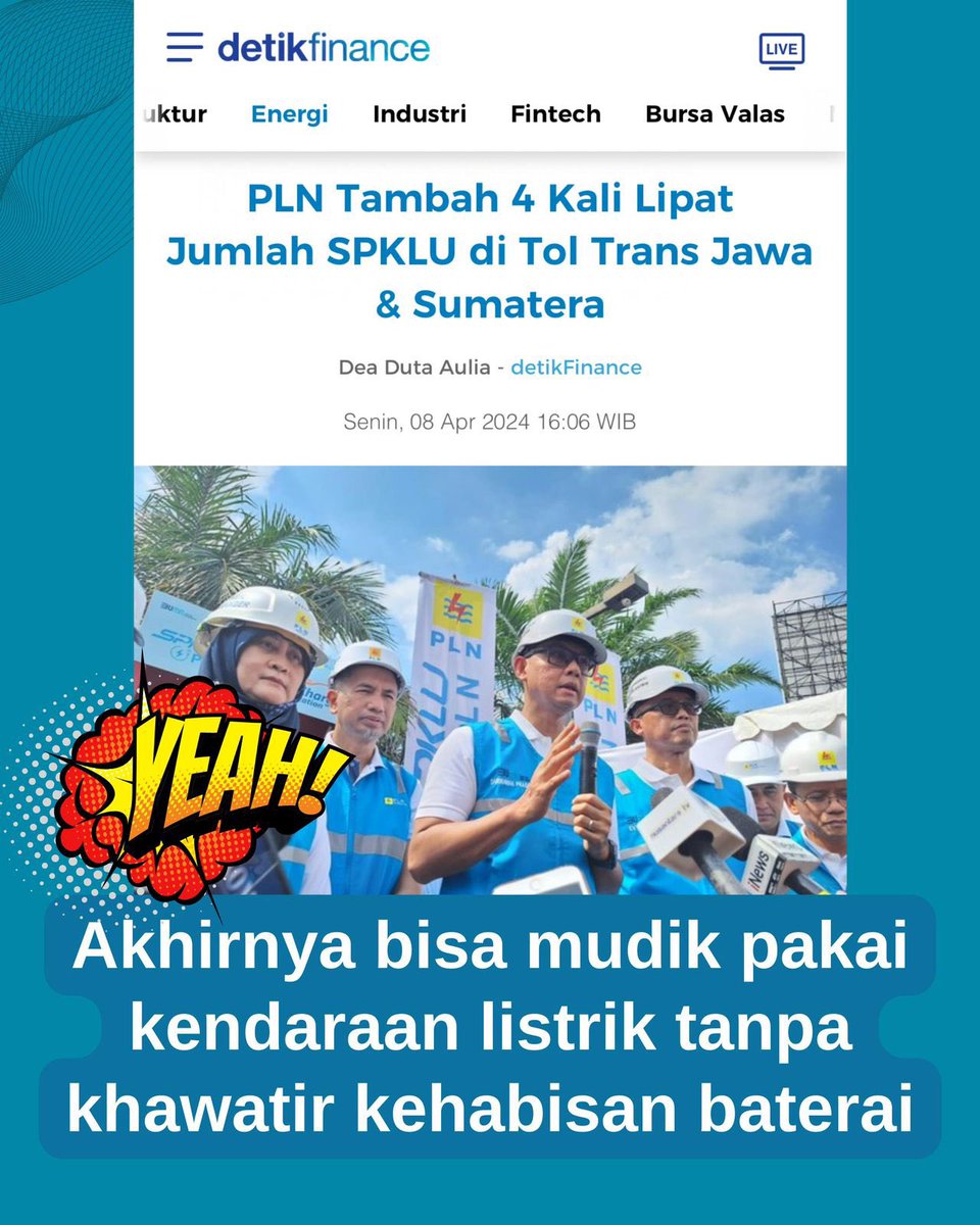 trusttenan's tweet image. Mudikers, jangan khawatir mudik dengan EV. PLN Tambah 4 kali lipat jumlah #SPKLU di Tol Jawa dan Sumatera.
#MudikAsyikPLN