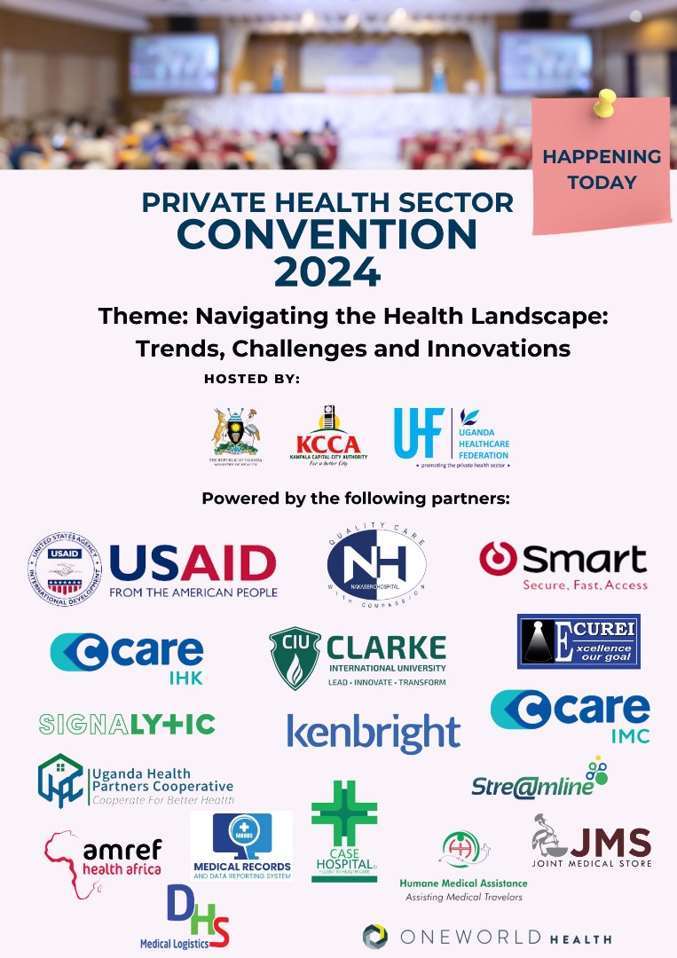 Happening Now: 

The Private Health Sector Convention 2024. The gatherings brings together Health workers from private institutions and Civil Society Organizations across the country with the theme: 'Navigating the Health Landscape: Trends, Challenges and Innovations.'

#SDG3