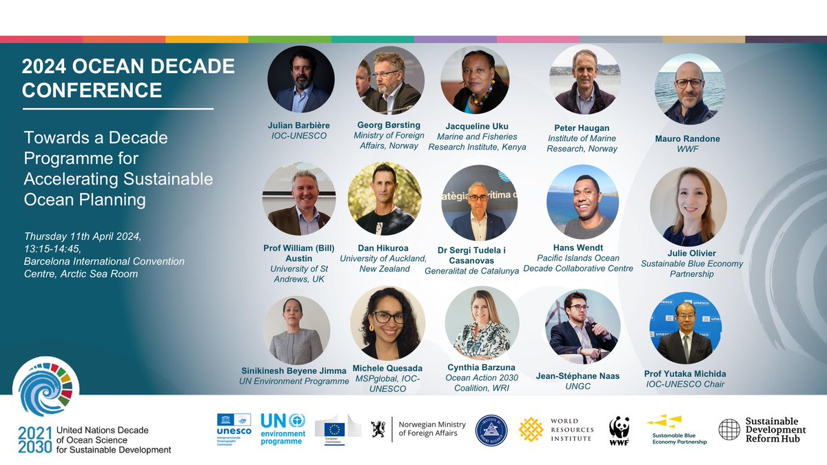 🌊Getting ready for today’s on-site satellite event about #SOP at the @UNOceanDecade Conference with some great speakers 🙌 ➡️“Towards a Decade Programme for Accelerating Sustainable Ocean Planning” #OceanDecade24
