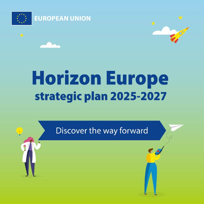 The <a href="/HorizonEU/">Horizon Europe 🇪🇺</a> Strategic Plan 2025 - 2027 is the guiding star for EU research &amp; innovation.
 
<a href="/REA_research/">European Research Executive Agency</a>, we are ready to continue our role in implementing #HorizonEU 💡
 
Read some takeaways here - they might help you apply for EU funding: shorturl.at/dtCWZ