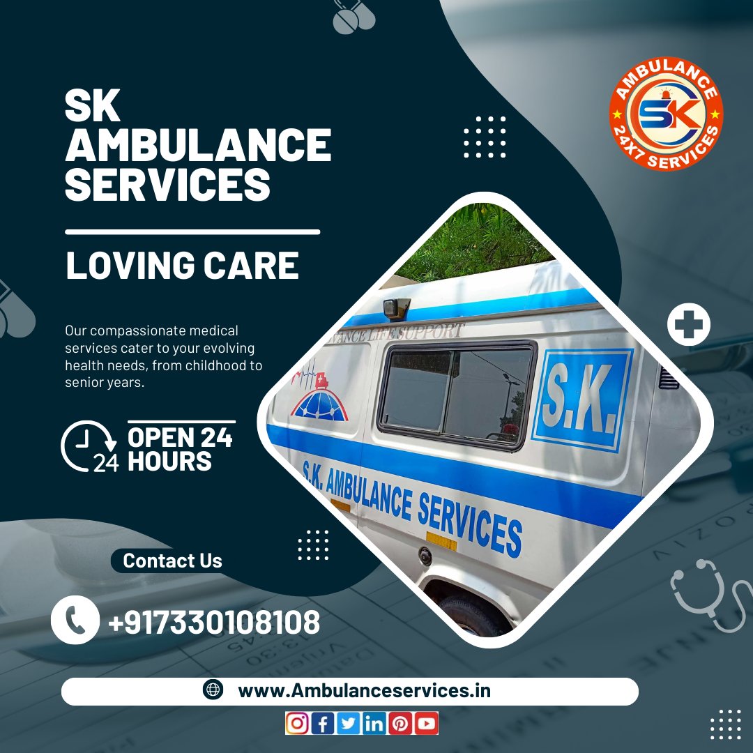 SK Ambulances are equipped with advanced medical equipment and supplies necessary for providing emergency care.
Call Us +917330-108-108
#skambulance #hyderabad #ambulanceservice #ambulancedriver #emergencypreparedness #firstaid #ApolloHospitals #CAREHospitals #AIGHospitals