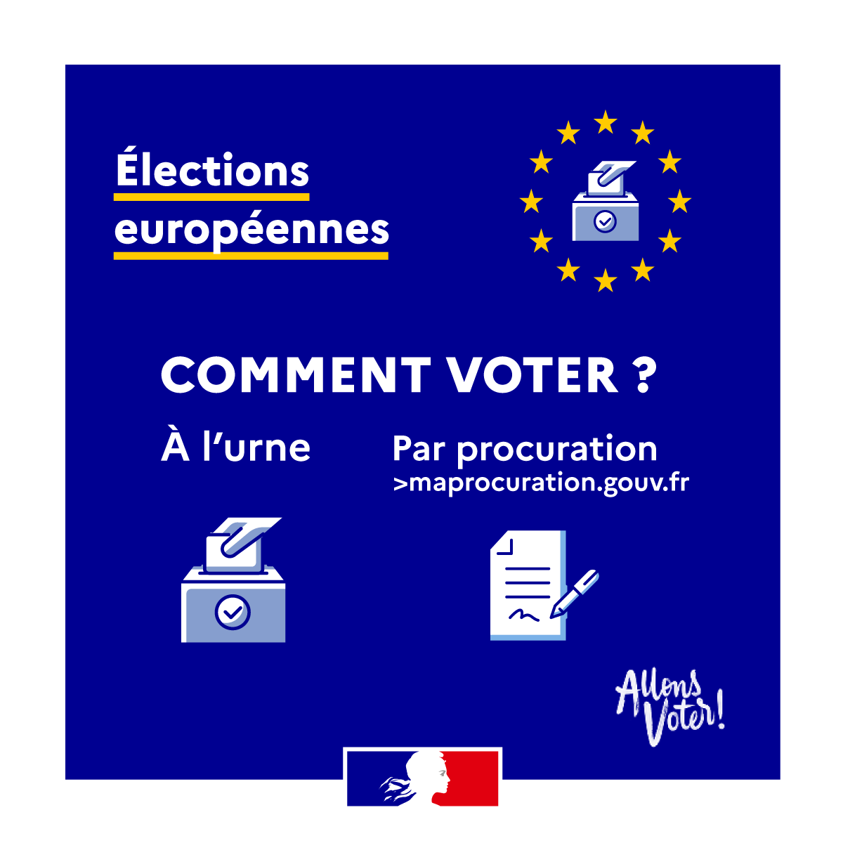 #Européennes2024 | 🗳 Les électeurs 🇫🇷 seront appelés aux urnes le dimanche 9️⃣ juin 2024 (samedi 8️⃣ juin pour le continent américain et les Caraïbes) pour élire les représentants 🇫🇷. Vous avez la possibilité de voter à l'urne ou par procuration. ℹ diplomatie.gouv.fr/fr/services-au…