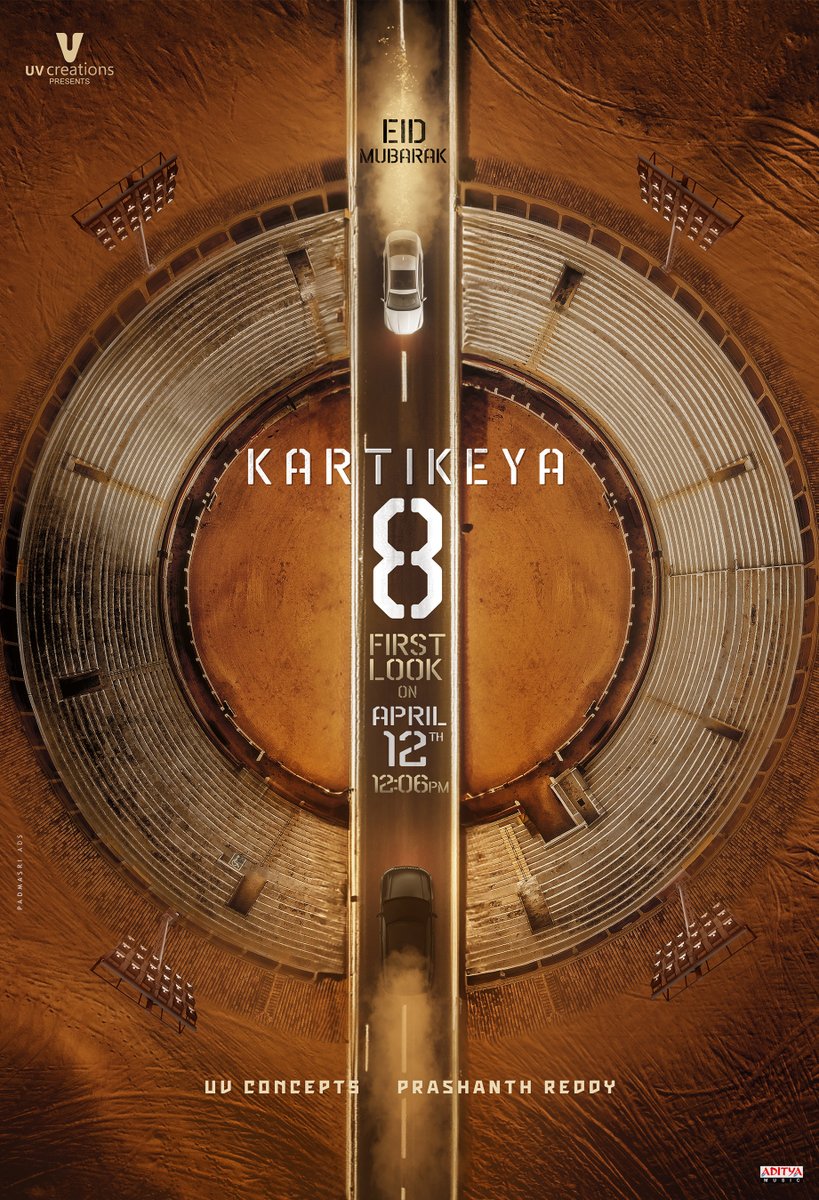 Title and first look of #Kartikeya8 out on April 12th at 12.06 PM ❤‍🔥 Stay tuned to find out what happens when life turns upside down with a whirlwind of events 🌀 Eid Mubarak ✨ @ActorKartikeya @Ishmenon @RAAHULTYSON @Dir_Prashant @UVConcepts_ @UV_Creations @adityamusic