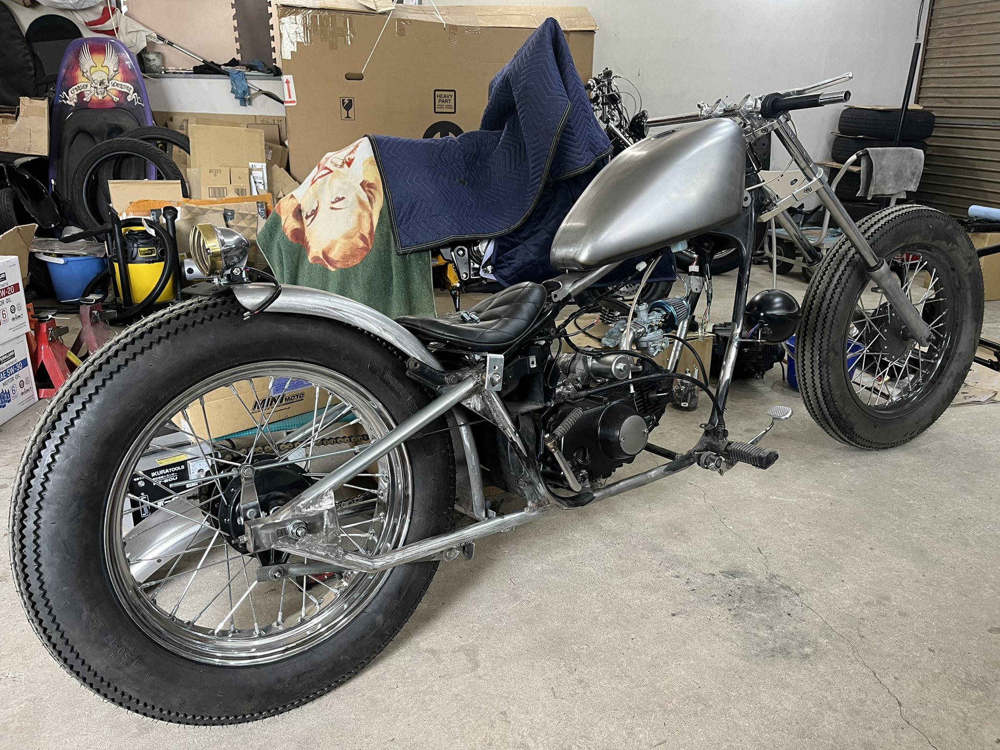 ジャズ50 グレー バイクタンク フレイムデザイン