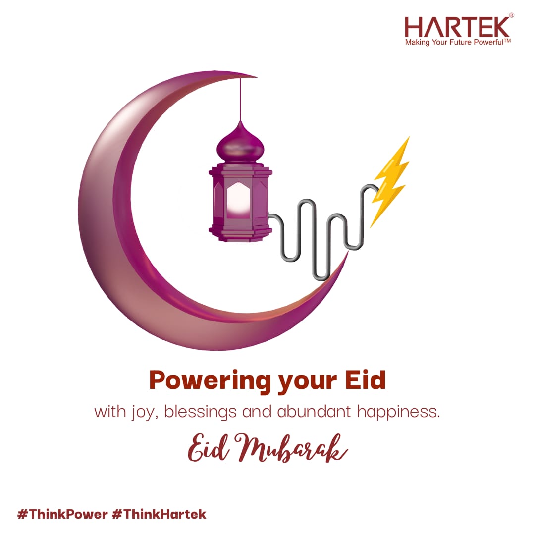 Eid Mubarak 🌙 ✨ As we celebrate this auspicious occasion of #Eid-ul-fitr, let's illuminate the path towards India's power transition, decarbonisation, and sustainability goals. #HartekGroup #ThinkPower #ThinkHartek #Eid #eidmubarak #ramadan #eidulfitr #ramadanmubarak