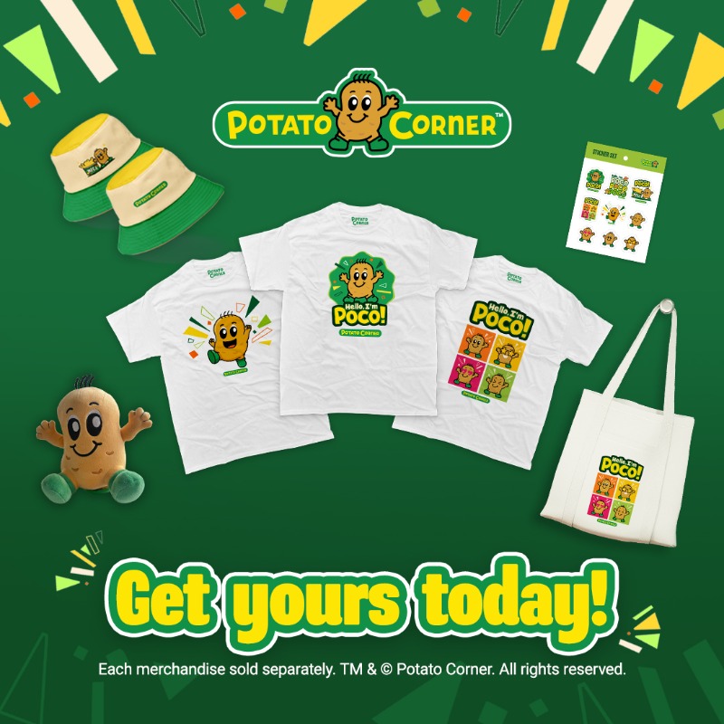 PotatoCornerPH's tweet photo. Everyone, say 👋 to Poco! Share snacking moments with Poco today by ordering @PotatoCornerPH! 🍟🤩💚

Check out our merch in our bio!

#HelloPoco #PotatoCorner